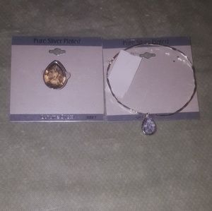Silver plated bracelet and Ring